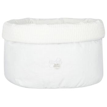 White Logo Accessory Basket