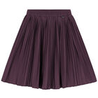 Girls Purple Pleated Skirt, 1, hi-res