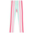 Girls Pink & Aqua Striped Leggings Set , 1, hi-res