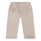 Baby Boys White & Beige Waistcoat Suit, 1, hi-res