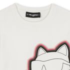Girls White Choupette Logo T-Shirt, 1, hi-res