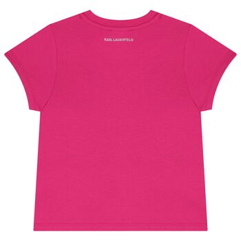 Girls Pink & Gold Logo T-Shirt