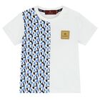 Younger Boys Blue & White Logo T-Shirt, 3, hi-res