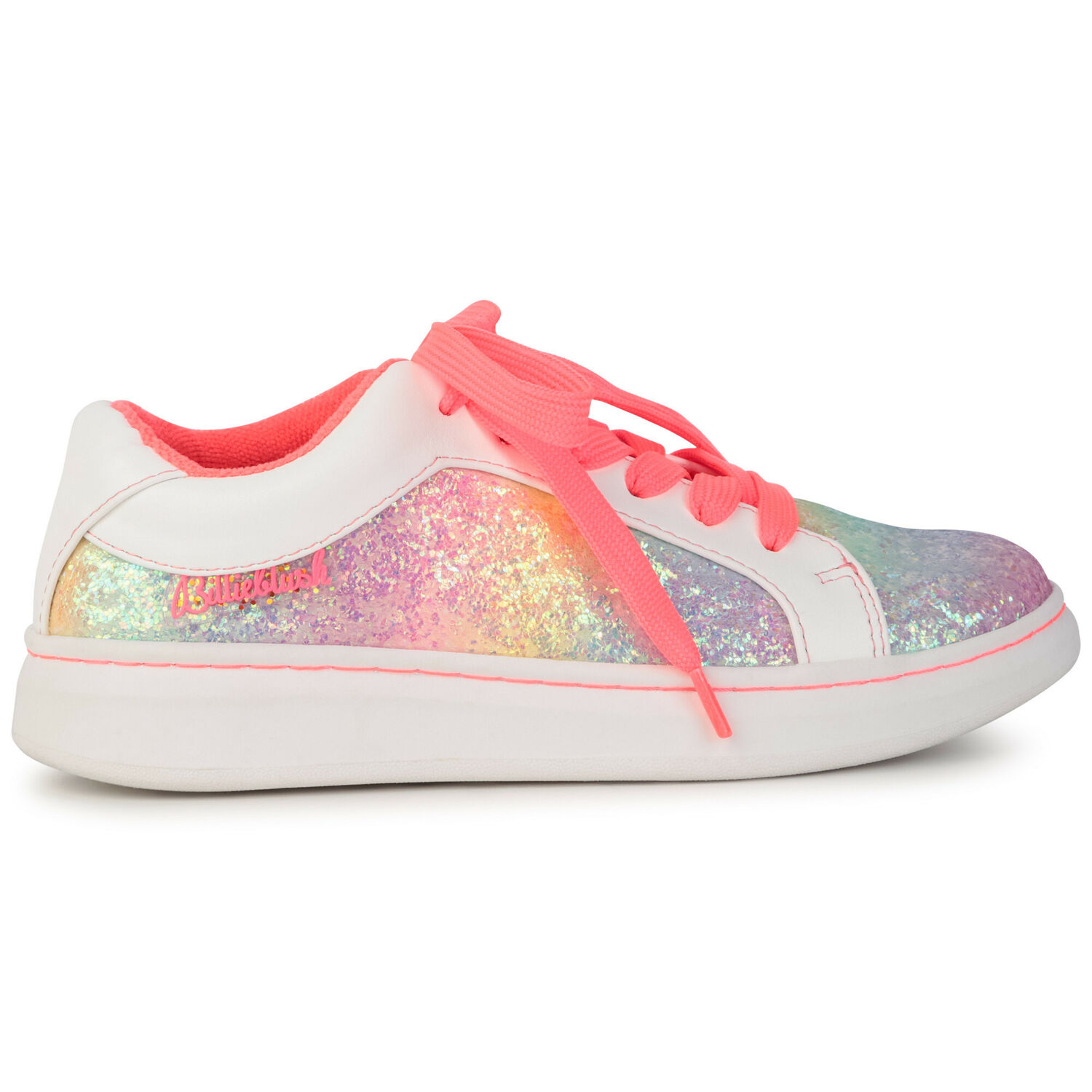 Girls Rainbow Glitter Trainers, 1, hi-res