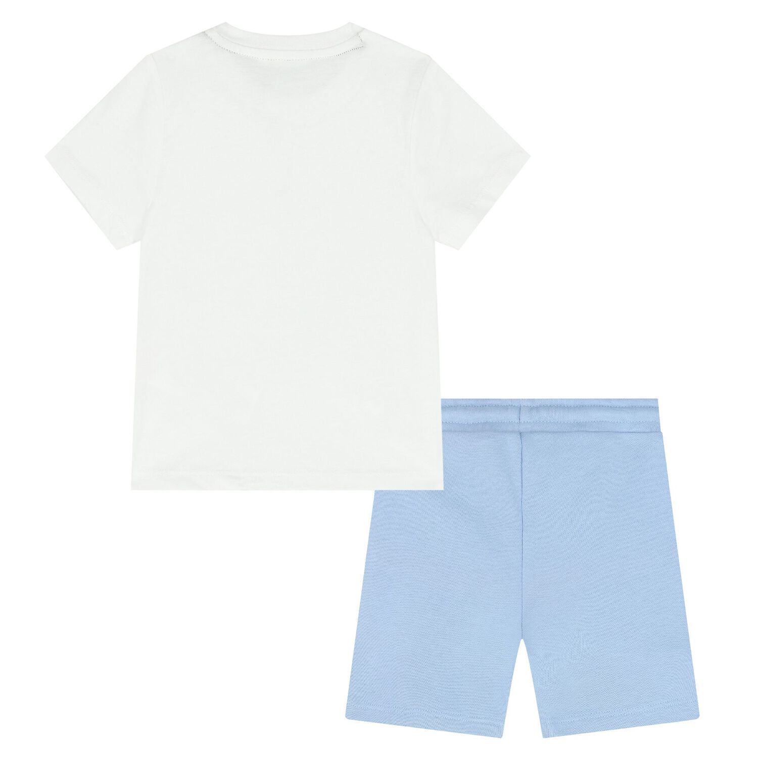 Younger Boys White & Blue Logo Shorts Set, 1, hi-res image number null