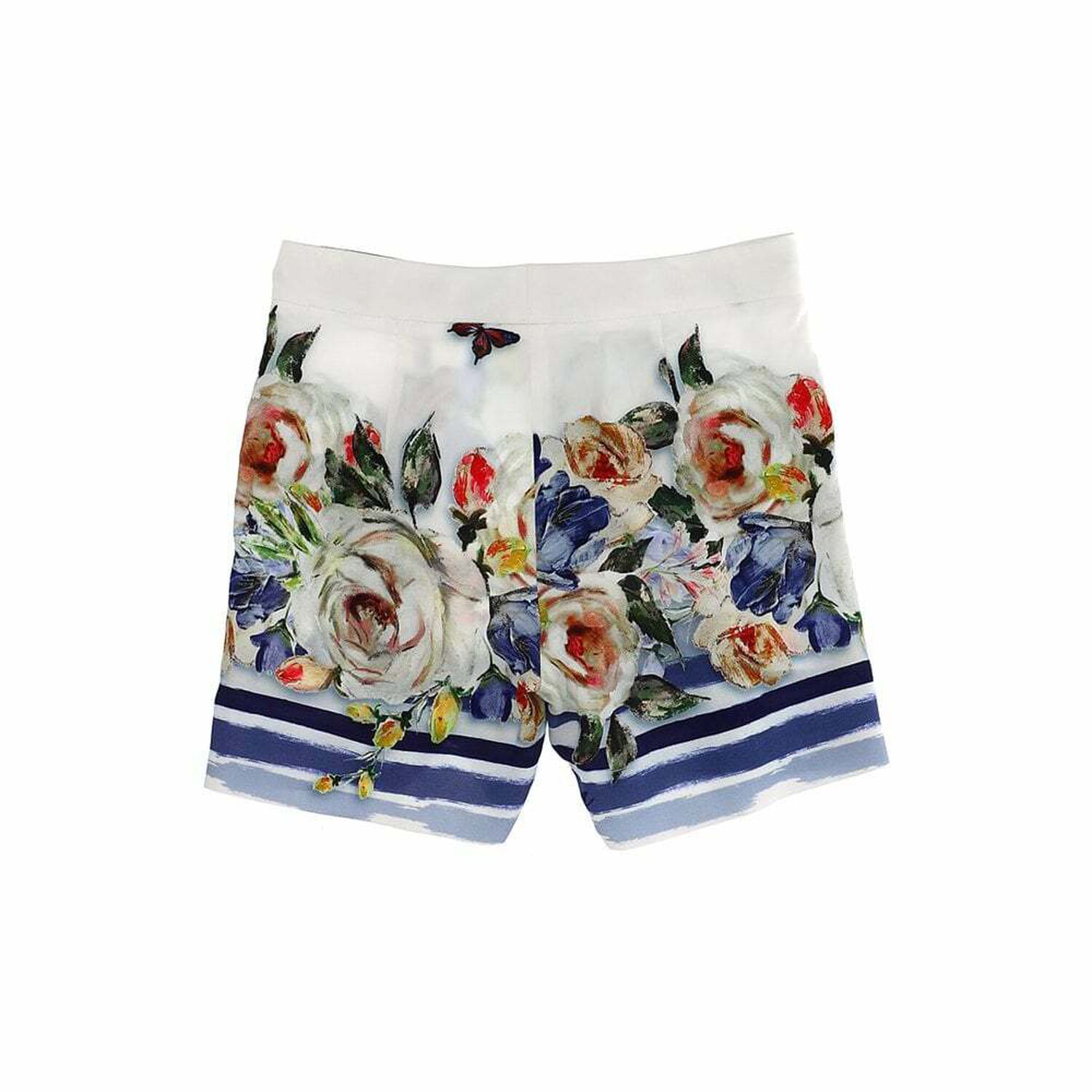 Girls White Floral Short, 1, hi-res