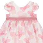 Baby Girls Ivory & Pink Floral Organza Dress, 1, hi-res