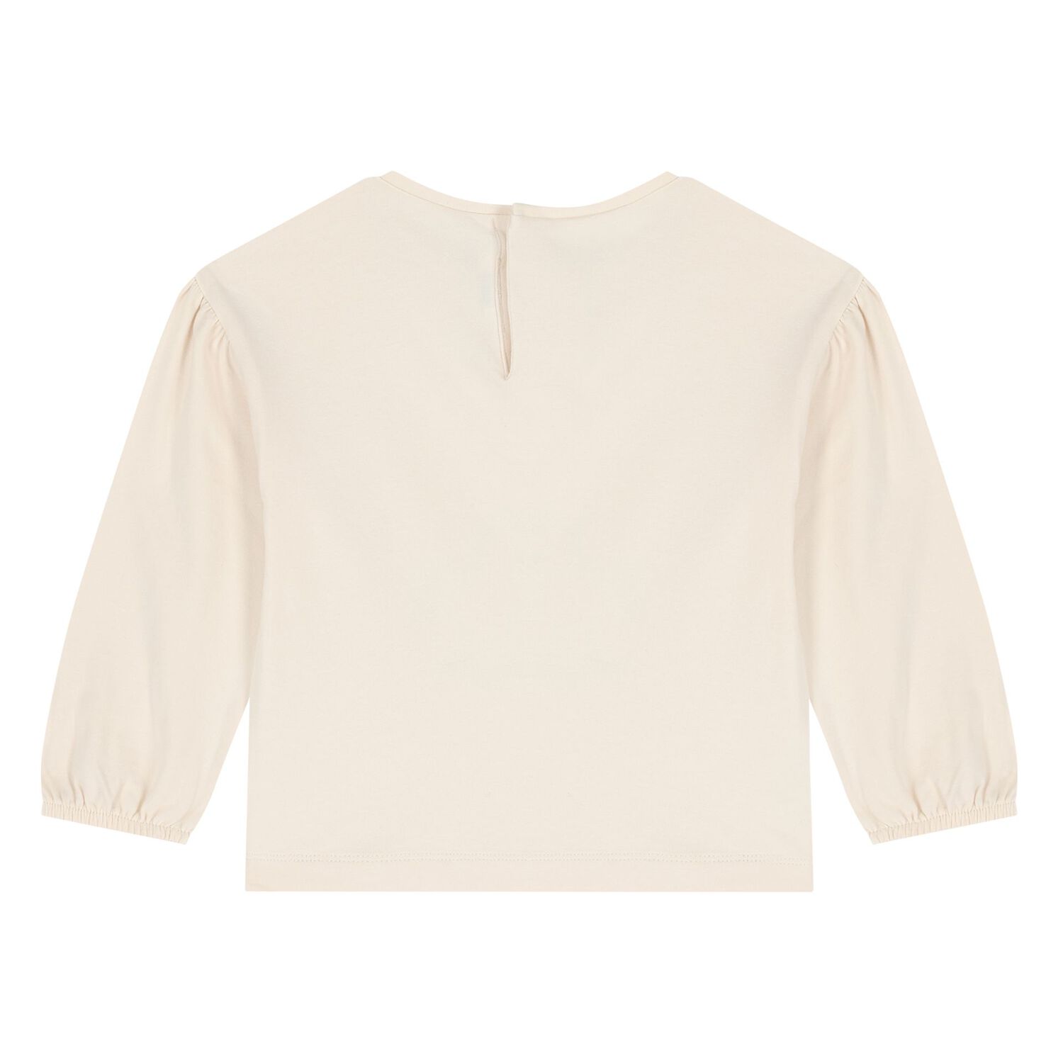 Younger Girls Beige Printed Long Sleeve Top, 2, hi-res