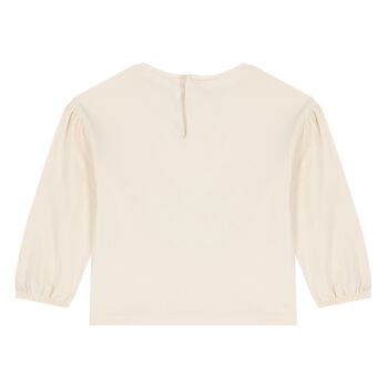 Younger Girls Beige Printed Long Sleeve Top