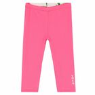 Girls Pink Floral Reversible Leggings, 1, hi-res