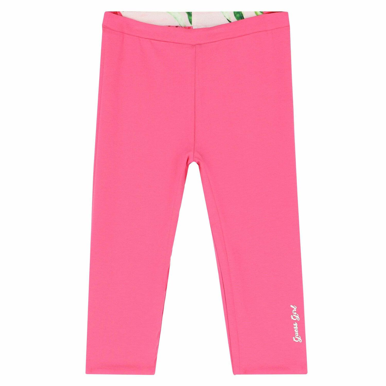 Girls Pink Floral Reversible Leggings, 1, hi-res