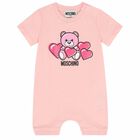Baby Pink Logo Romper, 1, hi-res