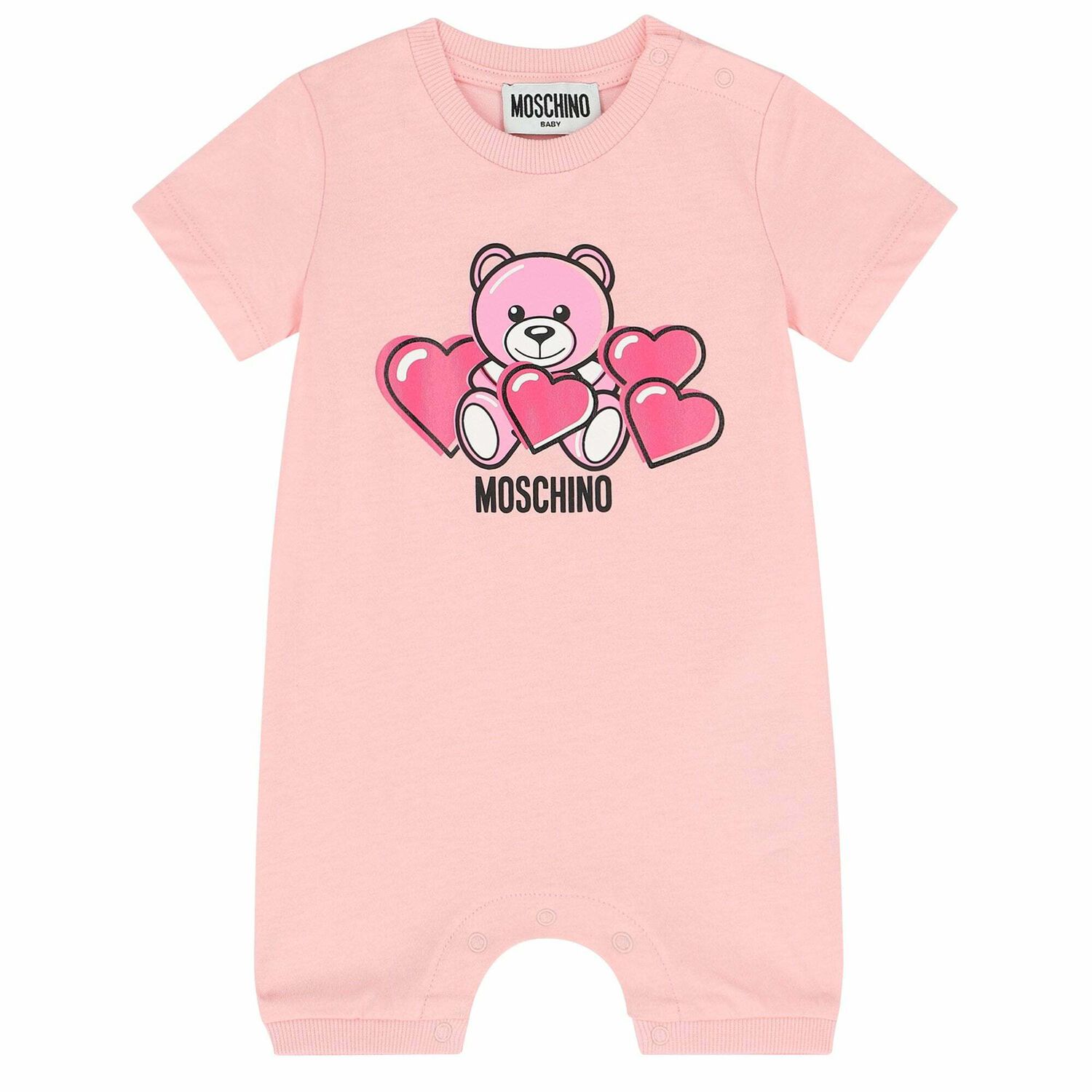 Baby Pink Logo Romper, 1, hi-res
