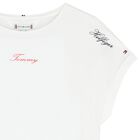 Girls White Logo T-Shirt, 1, hi-res