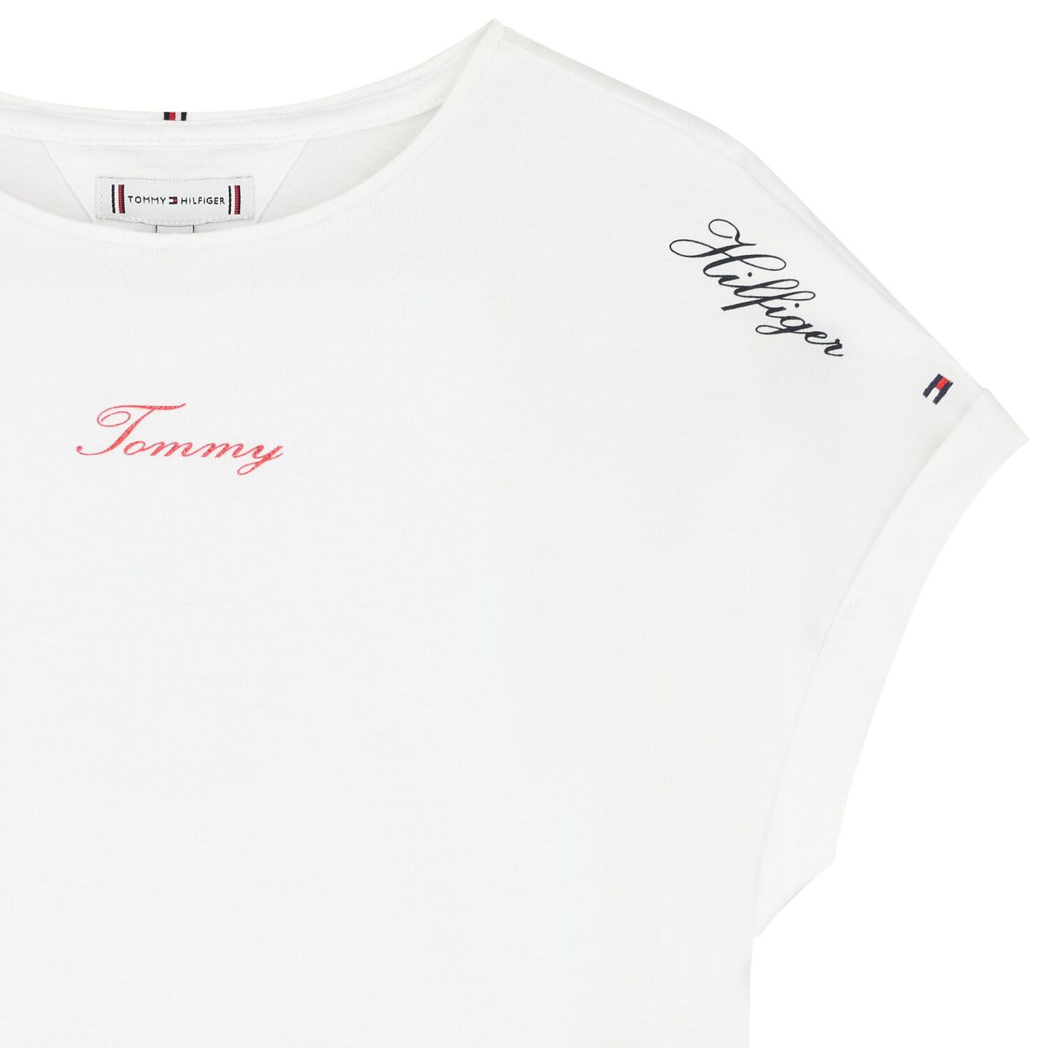 Girls White Logo T-Shirt, 1, hi-res