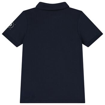 Boys Navy Blue Logo Polo Shirt