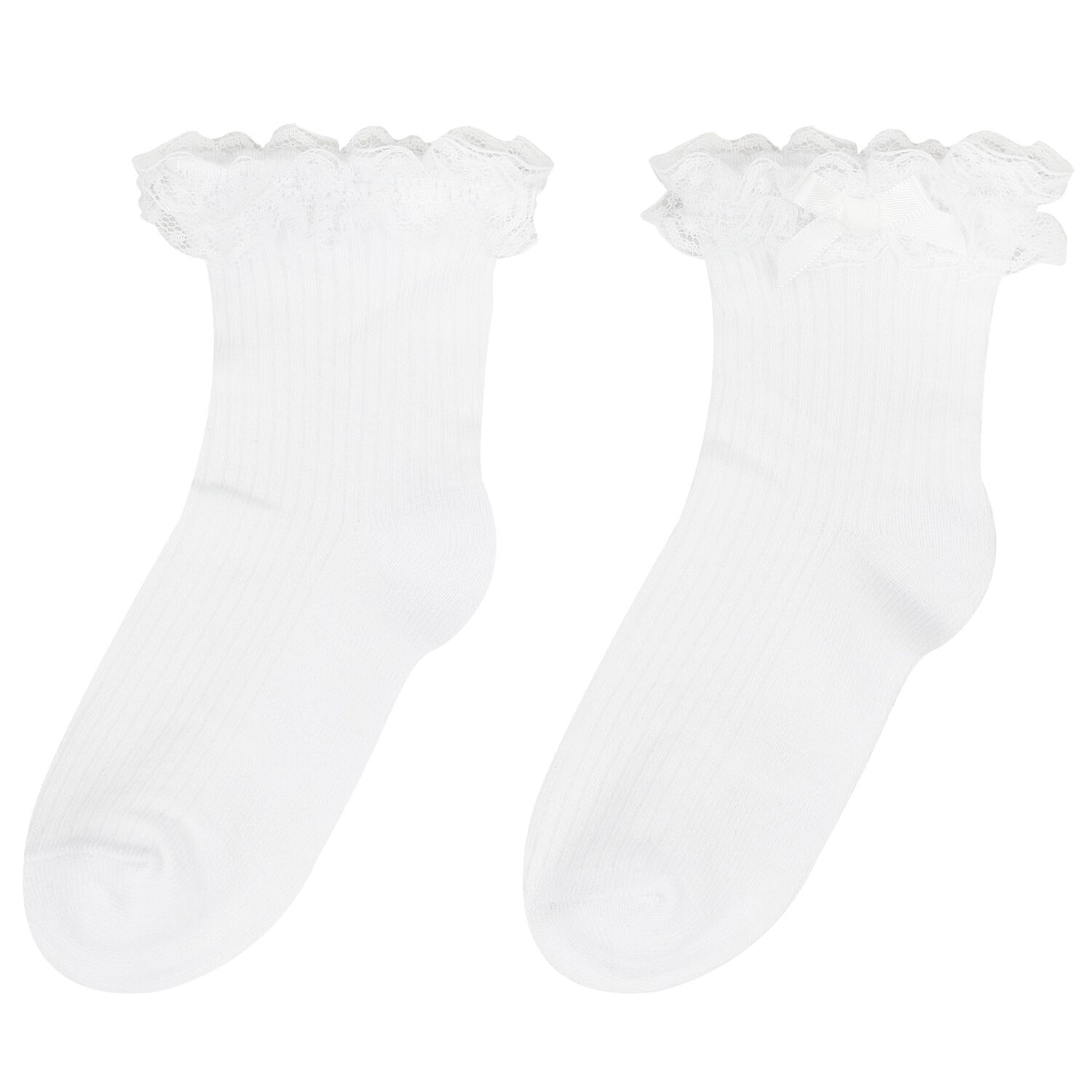 Baby Girls White Lace Socks, 4, hi-res