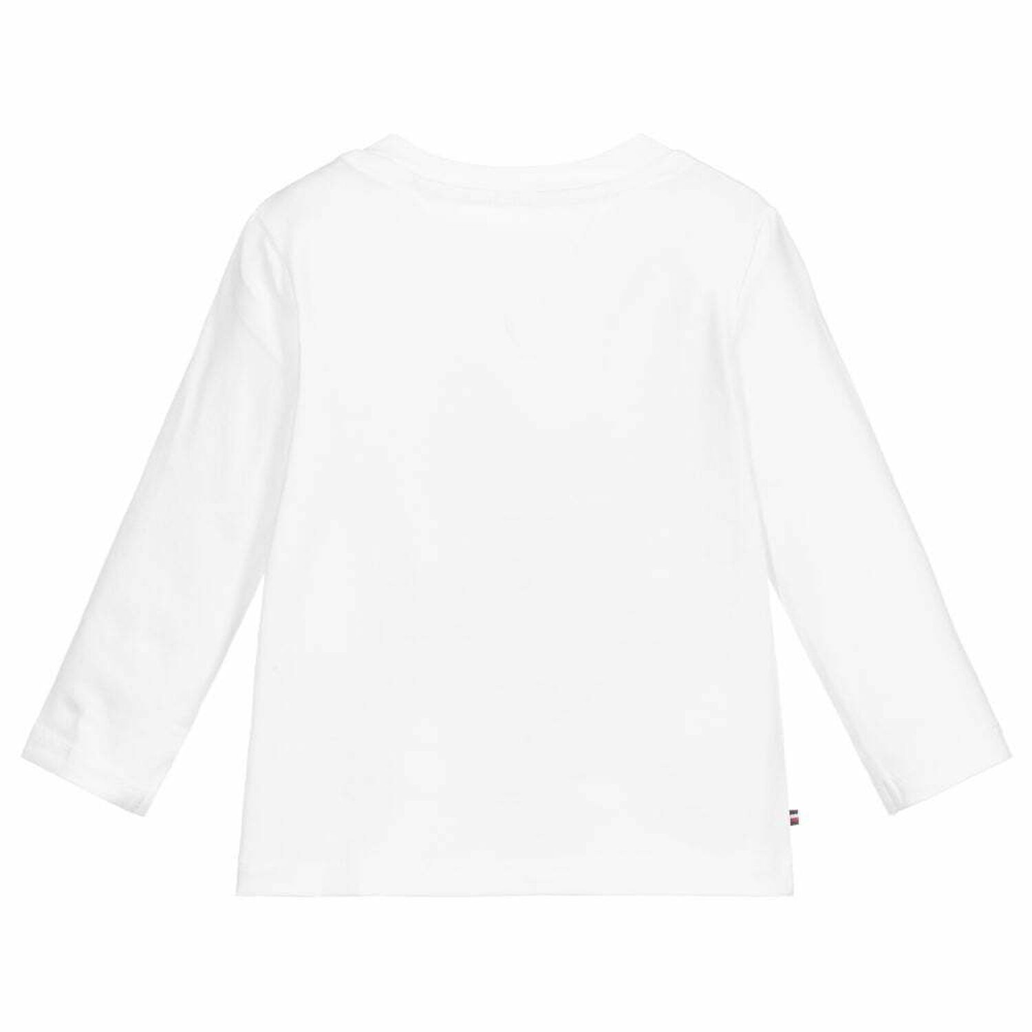 Baby Girls White Long Sleeve Logo Top, 1, hi-res