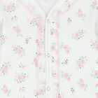 Baby Girls White Floral Babygrow, 1, hi-res
