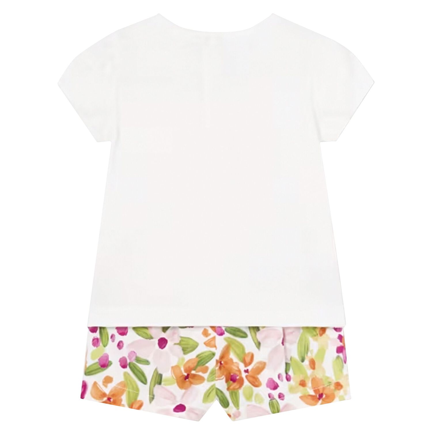 Younger Girls White Floral Shorts Set, 1, hi-res image number null