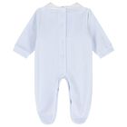 Baby Boys White & Blue Dot Babygrow, 2, hi-res