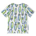 Boys White & Blue Surfboard Shorts Set, 1, hi-res