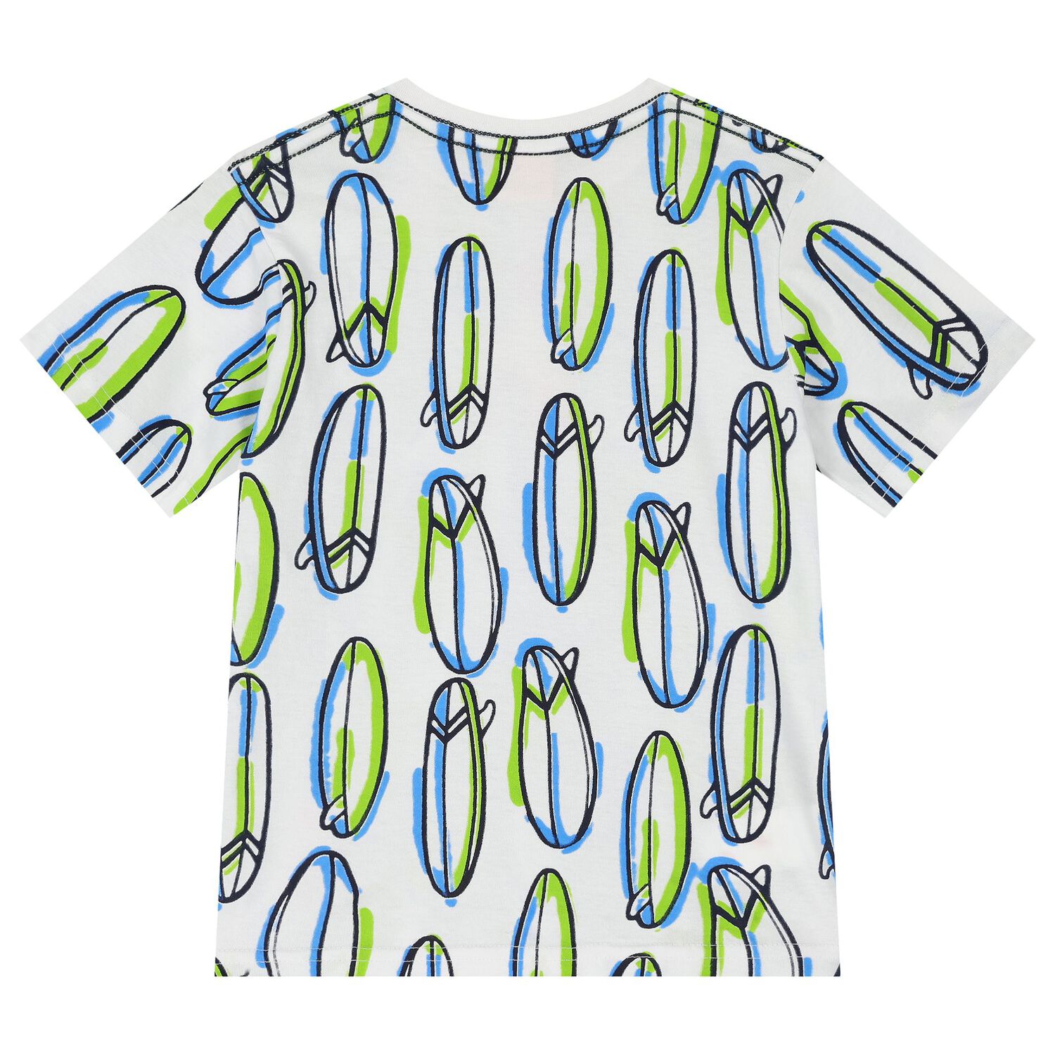 Boys White & Blue Surfboard Shorts Set, 1, hi-res