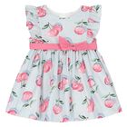 Younger Girls Blue & Pink Cherry Dress, 2, hi-res