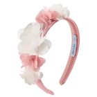 Girls White & Pink Flower Headband, 1, hi-res