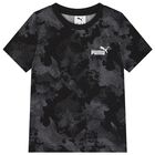 Boys Black Logo Camouflage T-Shirt, 1, hi-res