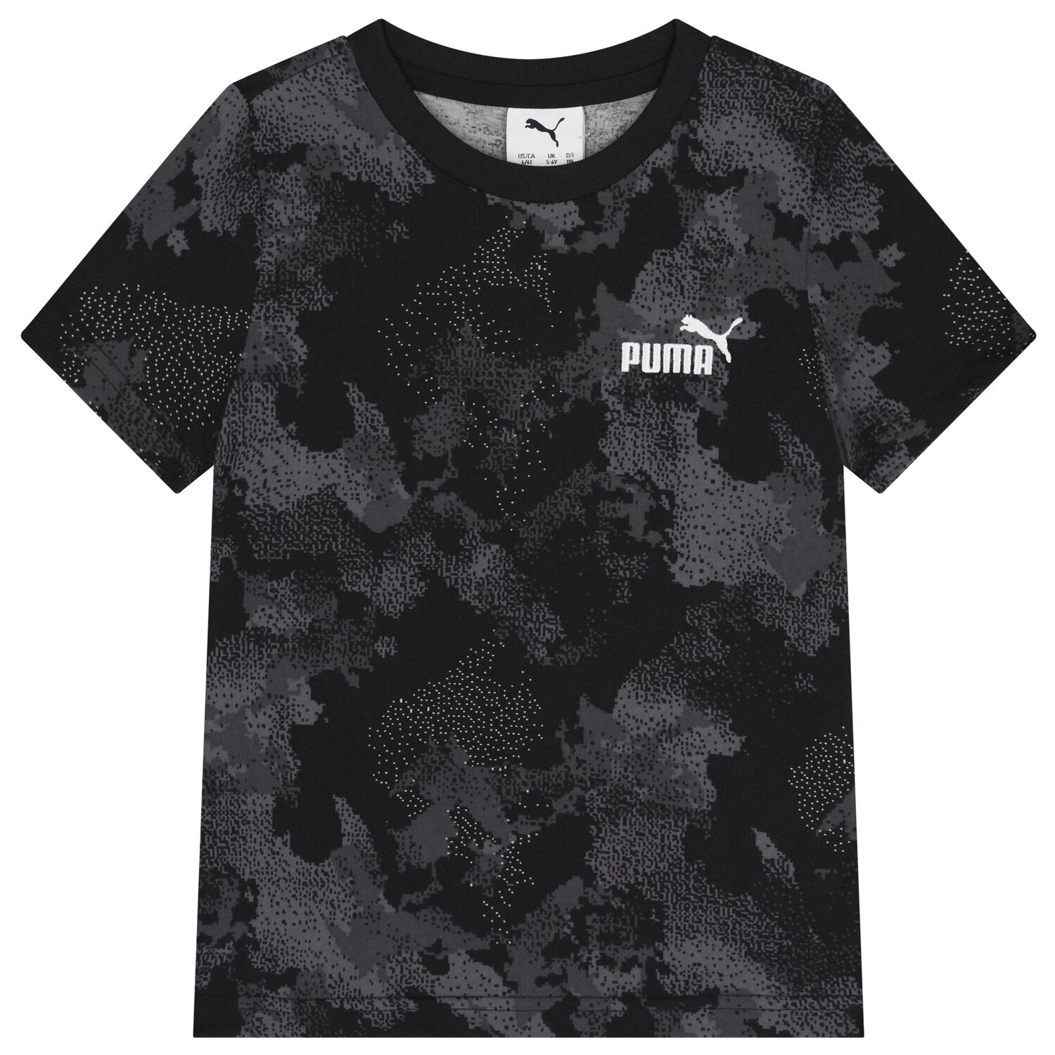 Boys Black Logo Camouflage T-Shirt, 1, hi-res