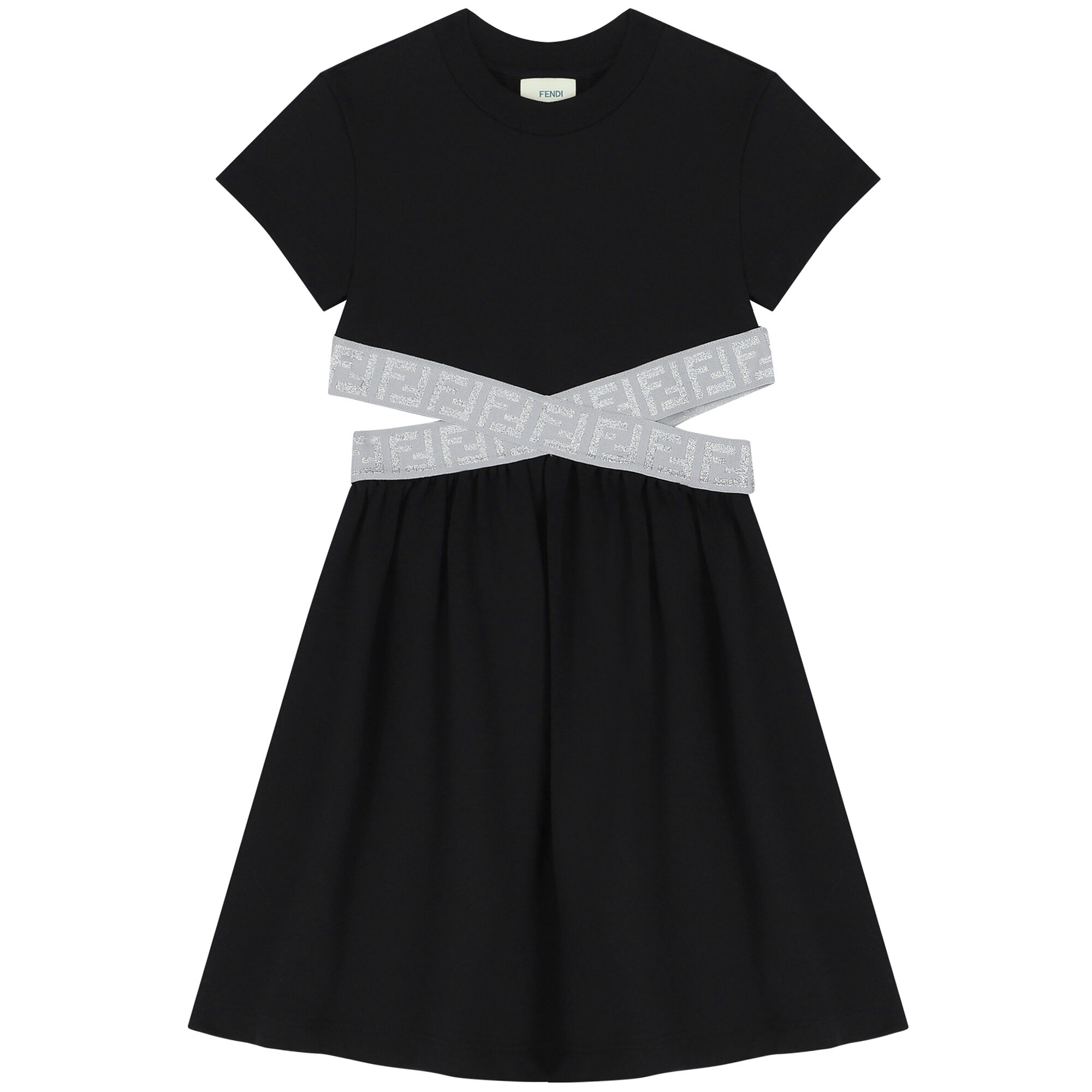 Fendi logo dress sales black and white