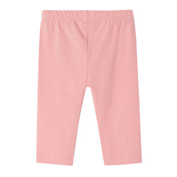 Girls Pink Logo Leggings