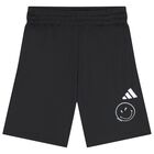 Black Smiley Logo Shorts, 1, hi-res