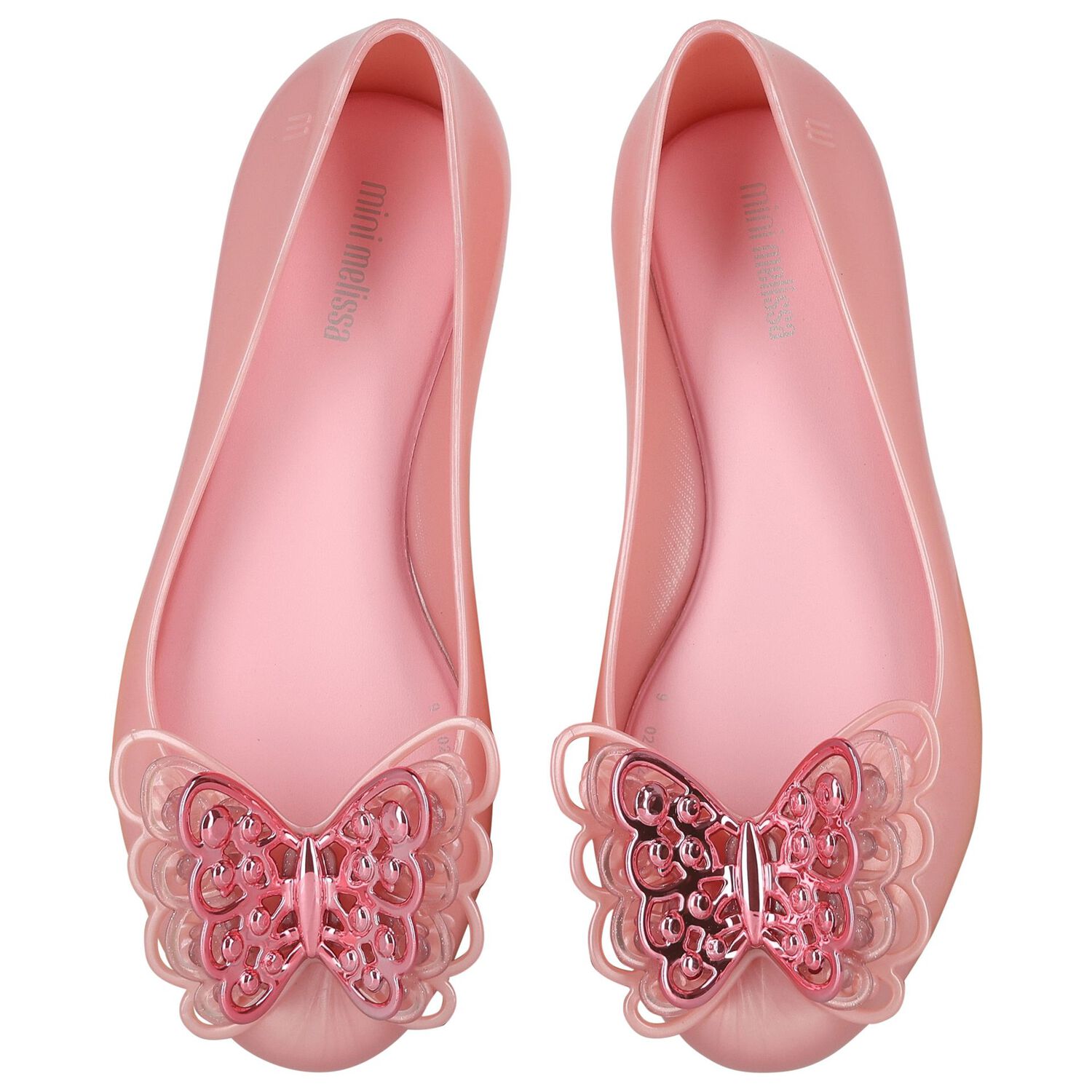 Girls Pink Butterfly Jelly Shoes, 1, hi-res image number null