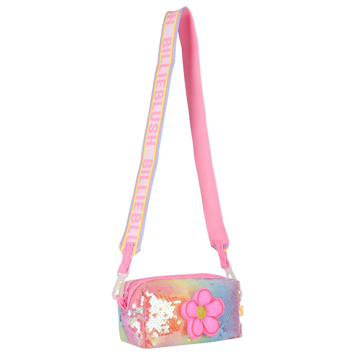 Girls Pink Flower Bag, 1, hi-res