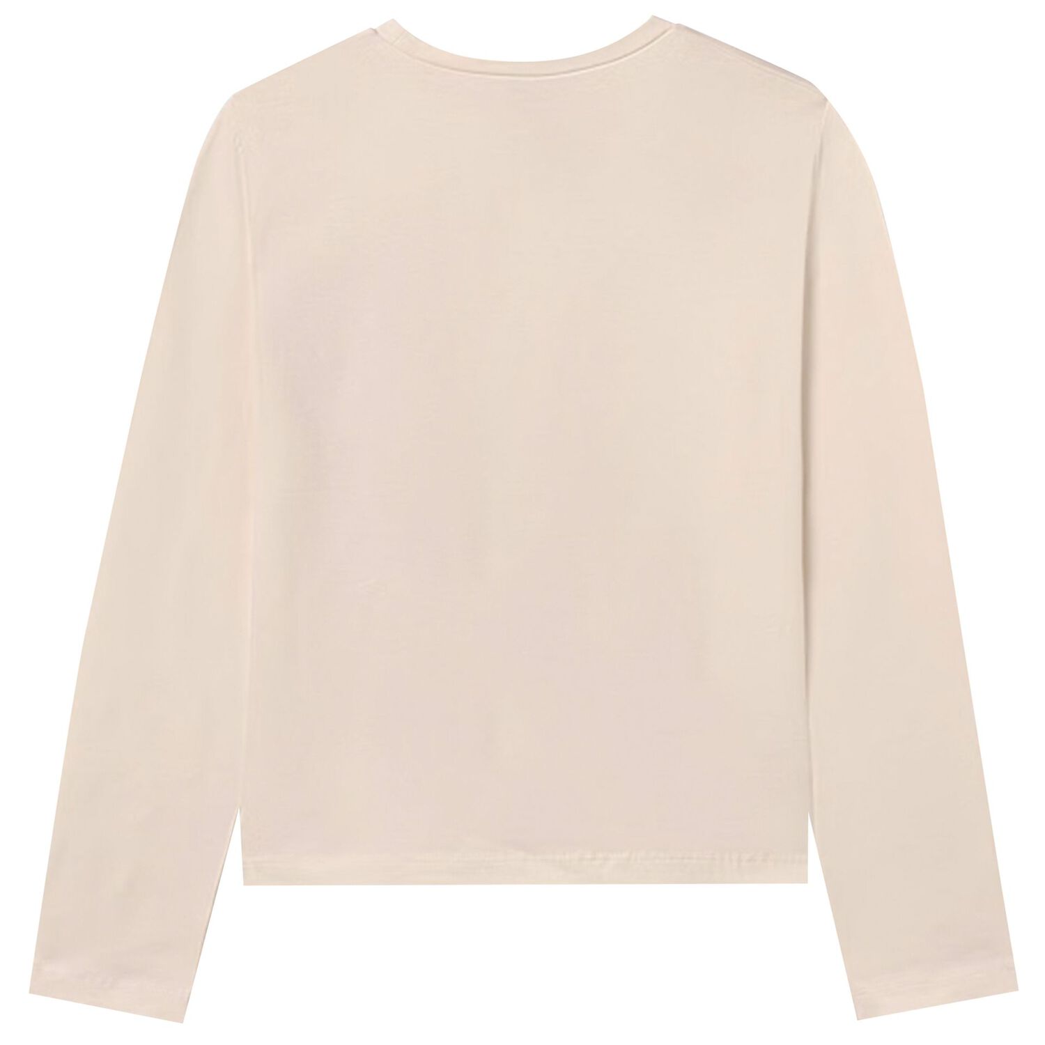 Girls Beige Flower Long Sleeve Top, 1, hi-res