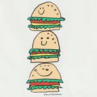 Younger Boys Ivory Burger T-Shirt, 1, hi-res