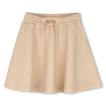 Girls Beige Logo Skirt