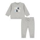 Baby Boys Grey Logo Tracksuit, 1, hi-res