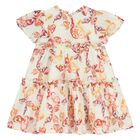 Younger Girls Ivory & Pink Butterflies Logo Dress, 3, hi-res