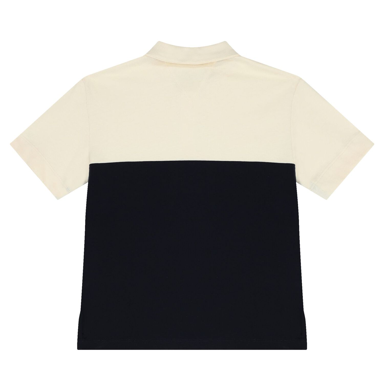 Boys Ivory & Navy Blue Logo Polo Shirt, 1, hi-res