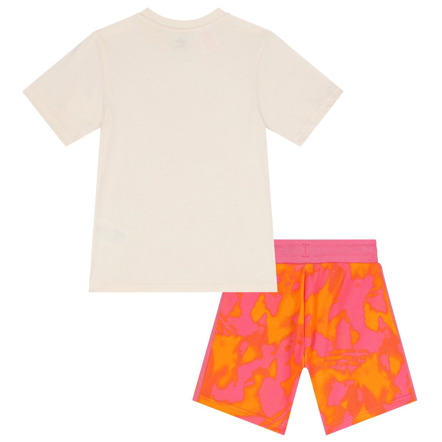 Girls Beige & Pink Trefoil Shorts Set, 1, hi-res image number null