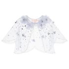 Girls Blue Embellished Flower Cape, 1, hi-res