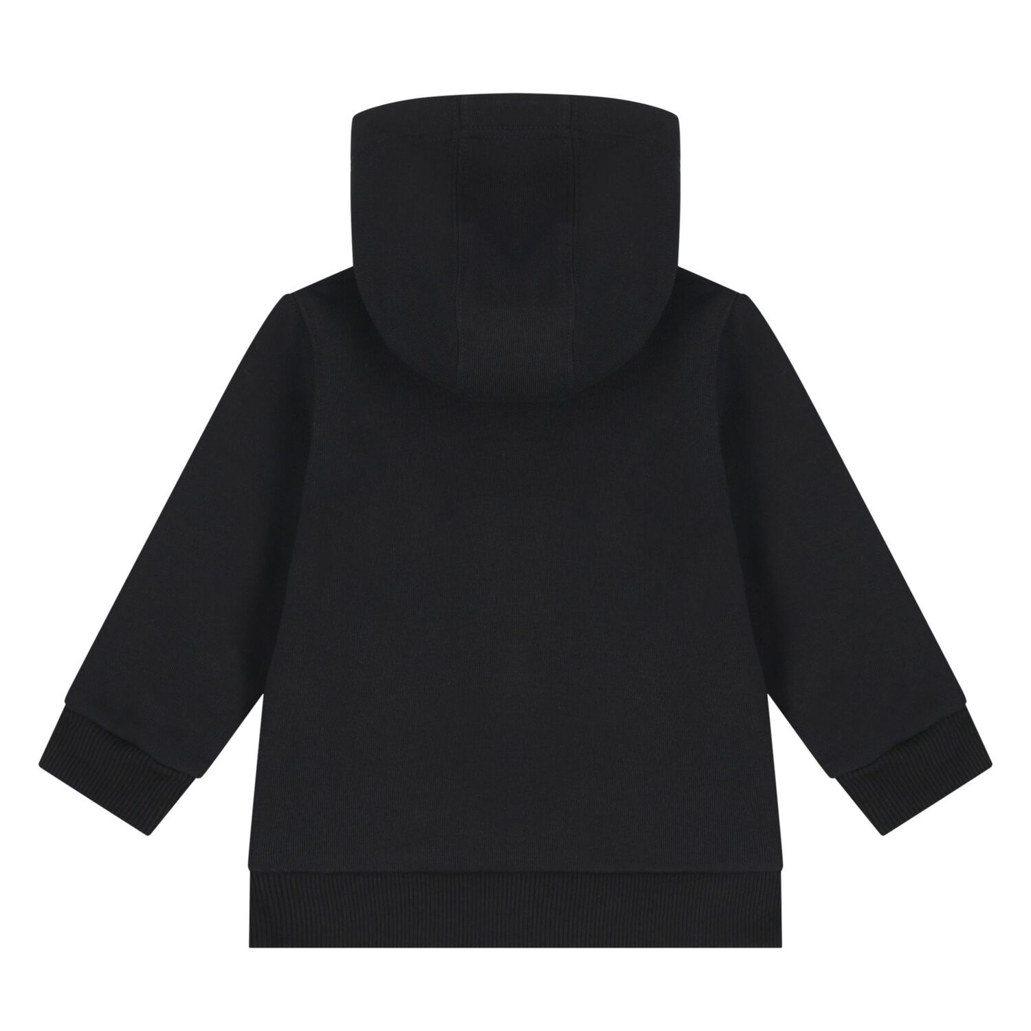 Younger Boys Black Logo Hooded Zip Up Top, 2, hi-res image number null