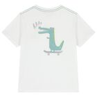 Boys White Crocodile T-Shirt, 1, hi-res