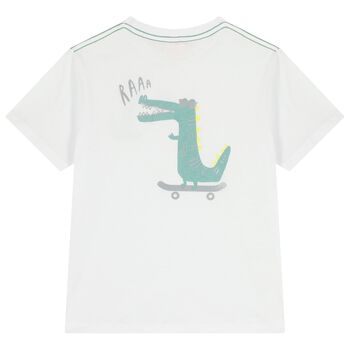 Boys White Crocodile T-Shirt