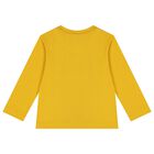 Younger Boys Yellow Robot Long Sleeve Top, 1, hi-res