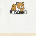 White & Beige Teddy Bear Logo Babygrow, 1, hi-res