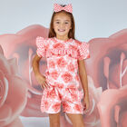 Girls Coral Roses Shorts Set, 1, hi-res